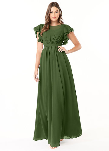 strapless open back dress Mishal Long Essential Modest Tunic - Olive Green | Muslim Clothing main image 1