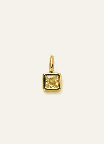 front 18K Gold Plated Charm Birthstone Necklace