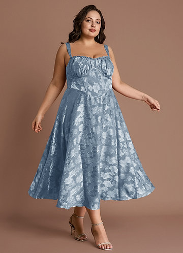 Sylvie Dusty Blue Midi Dress image1