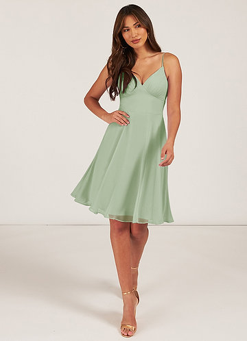 Sage Green Knee Length Dress