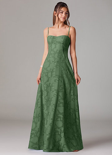 Azazie Valentine Bridesmaid Dresses Eucalyptus A-Line Sweetheart Neckline Floral Burnout Dress image1