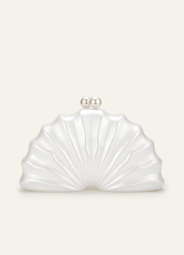 front Pearl Shell Acrylic Clutch Bag