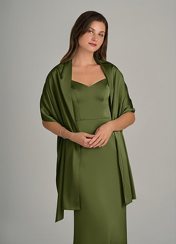 front Azazie Matching Color Ireland Stretch Satin Shawl