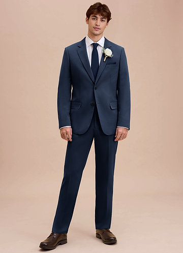 front Ethan Dark Navy Refined Weave Suit