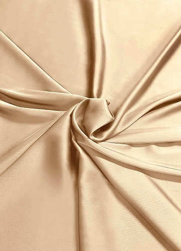 front Tissu satiné extensible Azazie au mètre Champagne