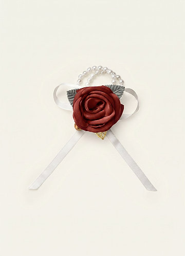 front Matching Color Stretch Satin Wrist Corsage