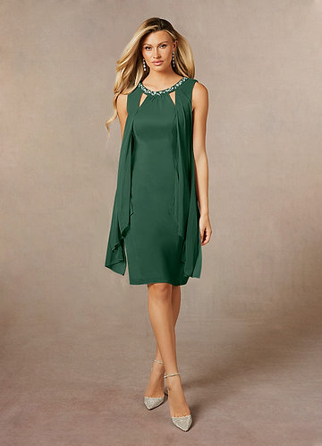 Azazie Viviana Mother of the Brides Dresses Dark Green A-Line Sequins Mesh Dress image1