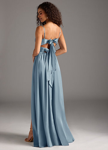 bridesmaid dresses with bows Ankle Length Halter Lace Applique Bridesmaid Dresses With Big Bow At Back A-line Formal Wedding Party Dresses