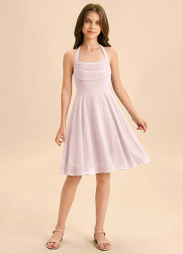 light pink puff sleeve dress Puff Sleeve Mini Poplin Dress-Soft Pink main image 0