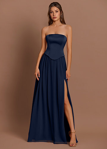 Maxi jurk Cadence Marine front