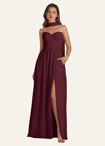 front Azazie Matching Color Chiffon Scarf