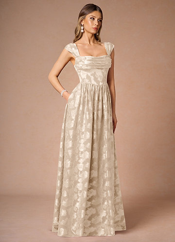 Hazel Cream Pleated Maxi Dress image1