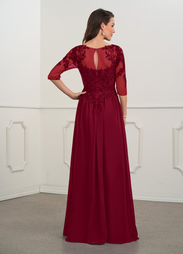 mother of bride burgundy dress