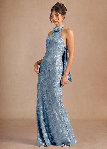 Maxi jurk Dillon Stoffig Blauw image1