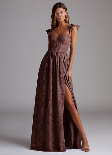 Denisse Mocha Coco Corset Maxi Dress image1