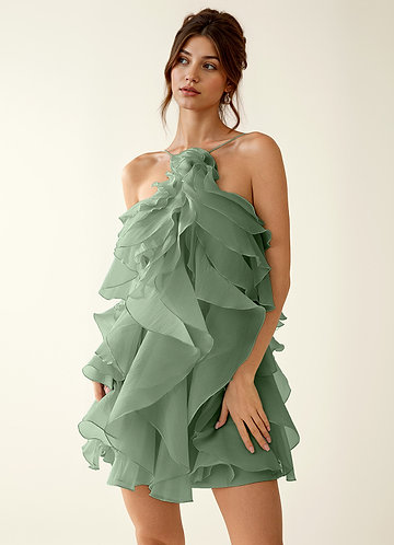 Oliamagn Sage Ruffles Tulle Mini Dress image1
