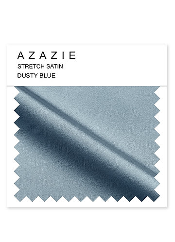 front Azazie Dusty Blue Stretch Satin Swatch