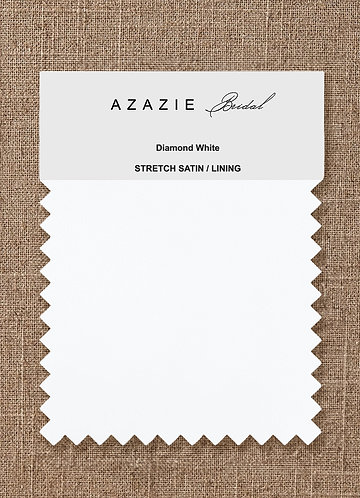 front Azazie Diamond White Bridal Stretch Satin Swatches