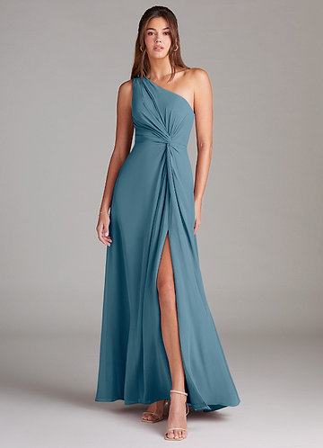 Azazie Brooke Bridesmaid Dresses Bermuda A-Line One Shoulder Chiffon Dress image1 0