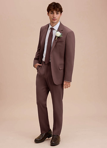 front Ethan Espresso Refined Weave Performance Suit