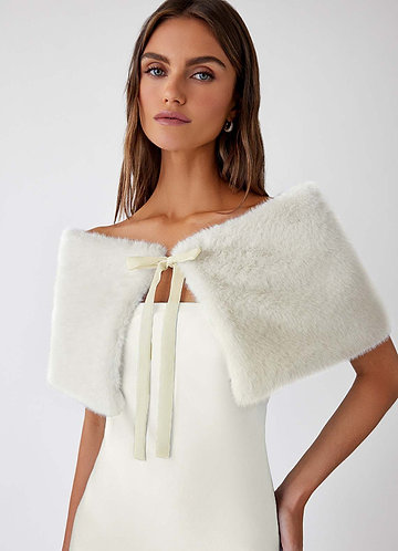 front Ethereal Faux Fur Wrap