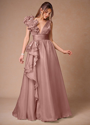 Vespera Pink Ruffles Gown image1