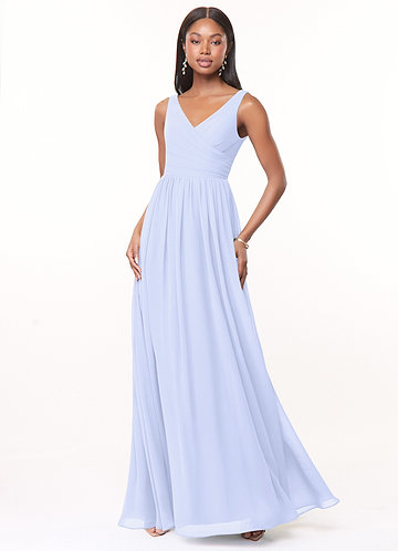 bluebird bridesmaid dresses Dusty Blue Bridesmaid Dress Chiffon Size XL