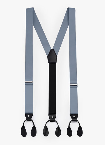 front Matte Satin Button-End Tuxedo Suspenders