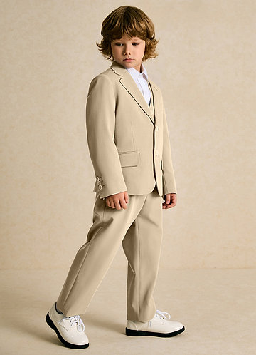 front Oliver Boys Tan 3-Piece Suit