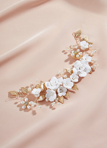 front Porcelain Floral Hair Clip