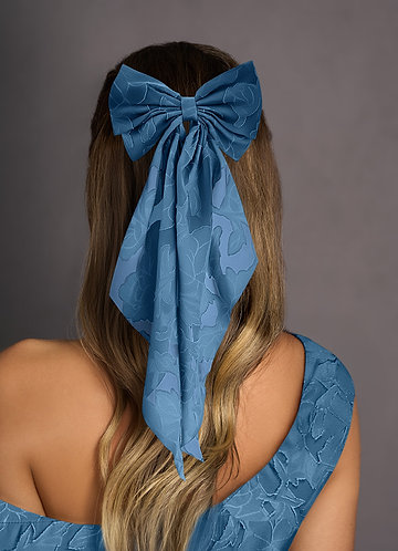 front Matching Color Floral Burnout Bow Hair Clip
