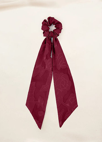 front Scrunchie per capelli con sciarpa floreale in tinta unita
