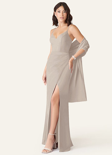 front Azazie Matching Color Chiffon Shawl