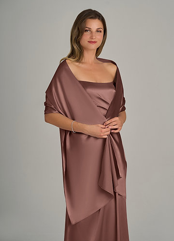 front Azazie Matching Color Ireland Metallic Satin Shawl