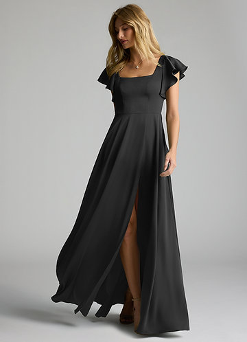 Black Stretch Satin Bridesmaid Dresses | Azazie Black Stretch Satin Bridesmaid Dresses | Azazie