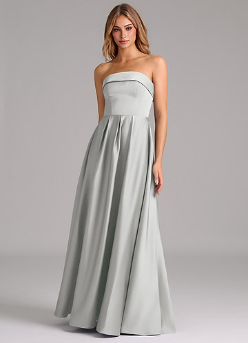 Lucienne Bridesmaid Dresses Silver A-Line Strapless Stretch Satin Convertible Dress image1