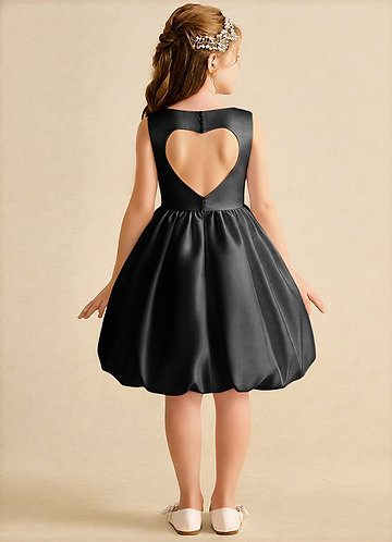 Azazie Nirvana Robes de Fillette d'Honneur Robe Princesse en Mat Satiné Rayé Noir image1