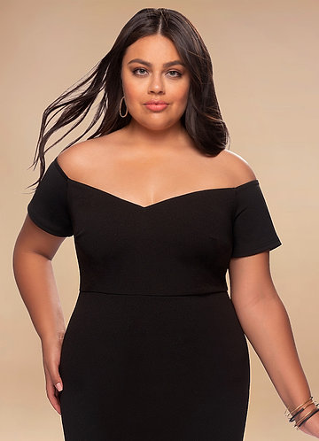 Love Story Black Stretch Crepe Maxi Dress