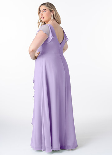 plus size purple bridesmaid dress Azazie Maren Allure Lilac Chiffon Bridesmaid Dresses