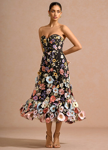 Abito Midi Nero e Multicolore Jassiel image1