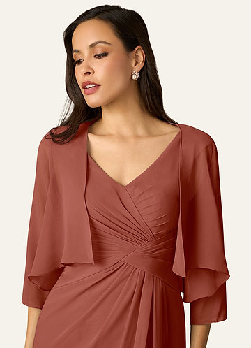 front Azazie Matchande Färg Fisher Chiffong Wrap