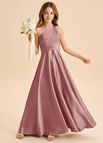 dusty rose one shoulder bridesmaid dress Azazie Brooke