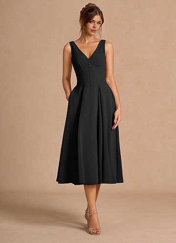 Delyla Black Button-up Midi Dress image1