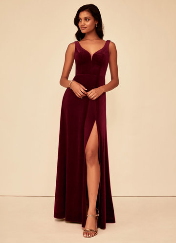 front_Azazie Verona Velvet Dress