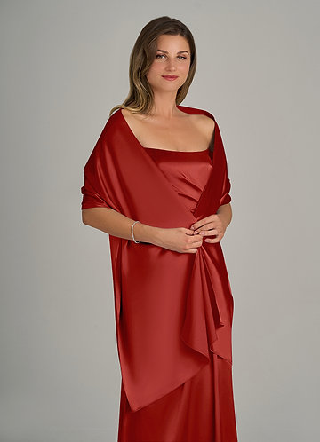 front Azazie Matching Color Ireland Metallic Satin Shawl