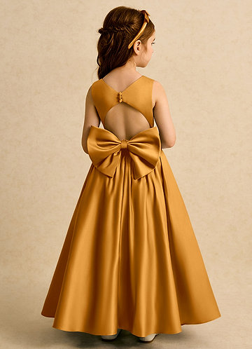 Azazie Nellia Klänningar för brudeflicka Klä A-Line i Matt satäng Rosett image1