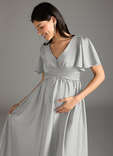Azazie Yetta Silver Maternity Bridesmaid Dresses | Azazie Azazie Yetta Silver Maternity Bridesmaid Dresses | Azazie