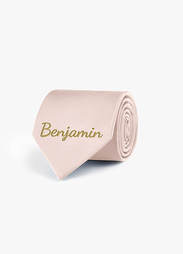 front Personalized Stretch Satin Embroidered Wide Tie