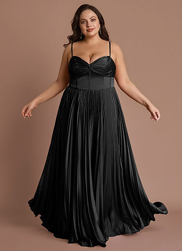 Styla Black Pleated Maxi Dress image1