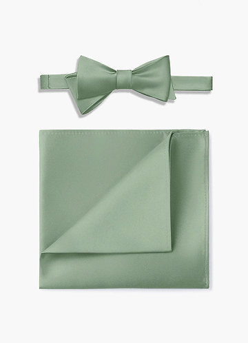 front Matte Satin Self-tie Bow Tie & Pocket Square Set